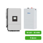 Гібридний інвертор SUN-14K-SG05LP3-EU-SM2 DEYE 14KW +  Акумулятор SE-F16 Plus-L Deye 16.0 kWh